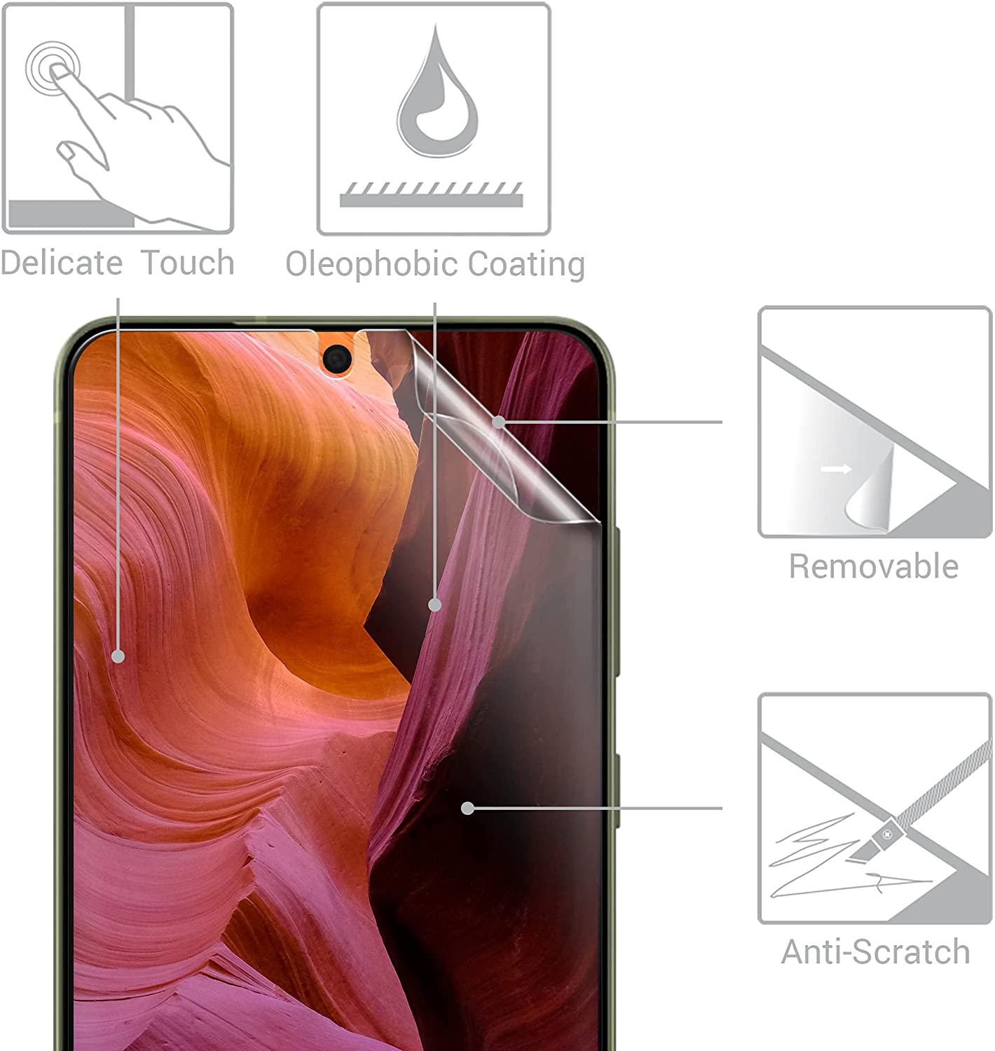 KW Samsung Galaxy S21 FE - Τρεις Μεμβράνες Προστασίας Οθόνης - Διάφανες - 55486.1