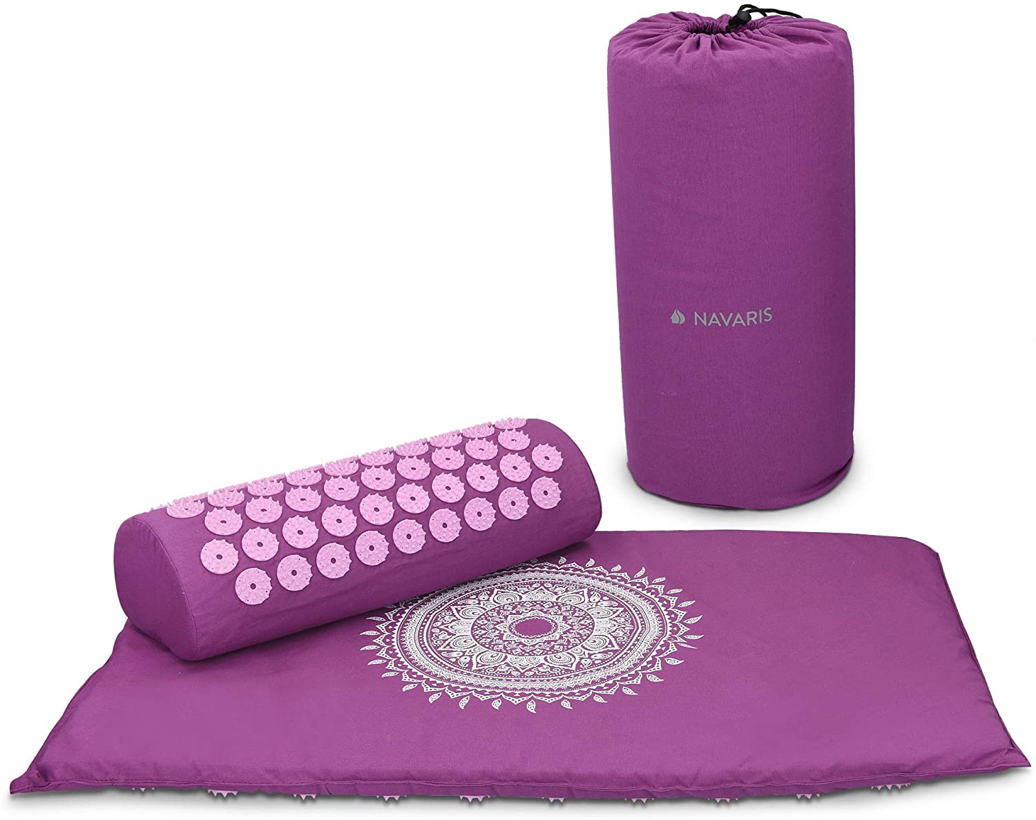 Navaris 2-in-1 Acupressure Mat and Pillow Set Σετ 2 σε 1 Χαλάκι και Μαξιλάρι Μασάζ - Purple - 43899.26.01