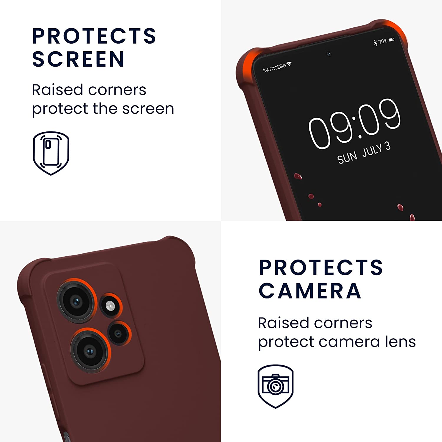 KW Xiaomi Redmi Note 12 4G Θήκη Σιλικόνης TPU με Λουράκι - Bordeaux Violet - 61173.187