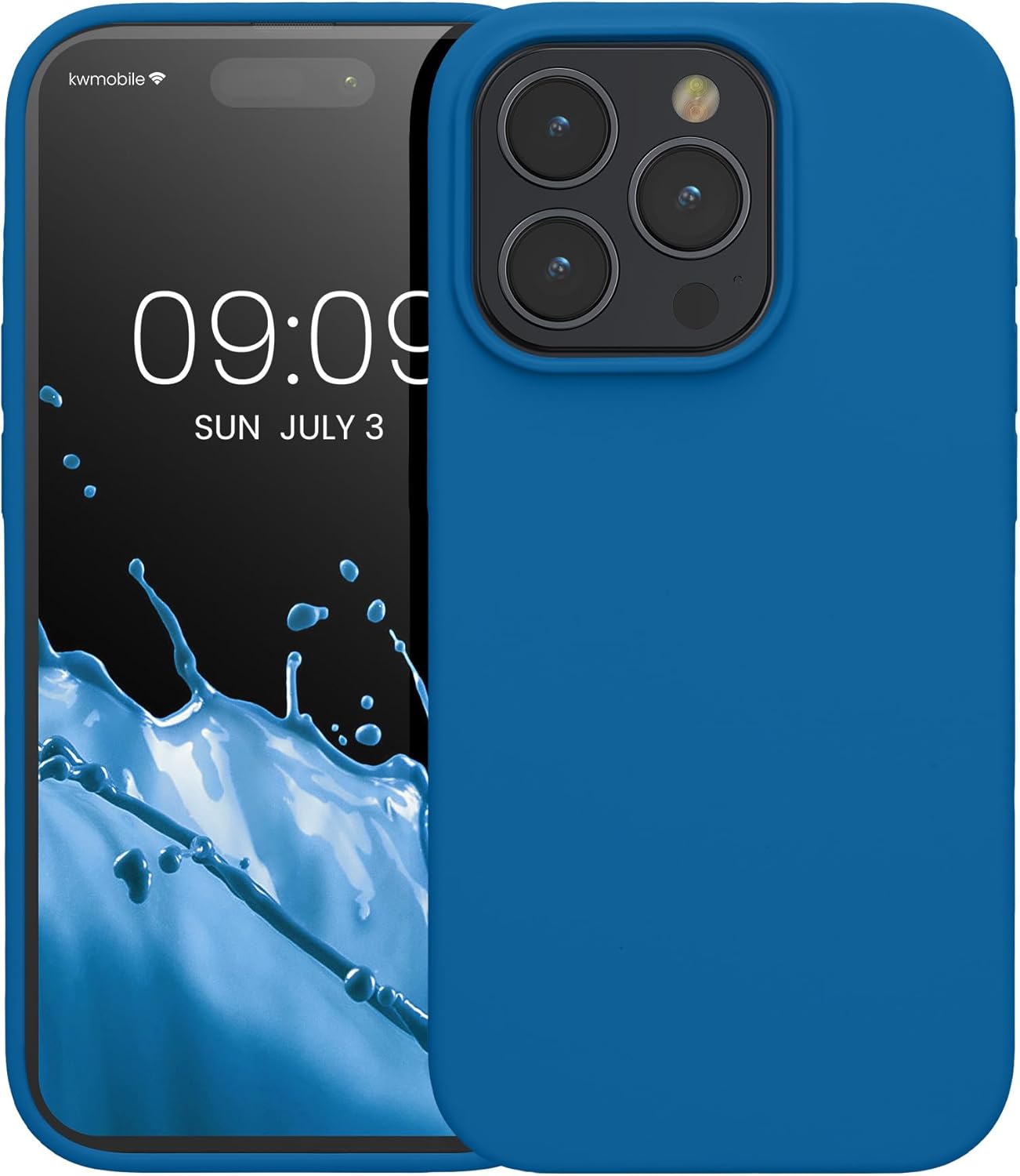 KW iPhone 15 Pro Θήκη Σιλικόνης Rubberized TPU - Blue Reef