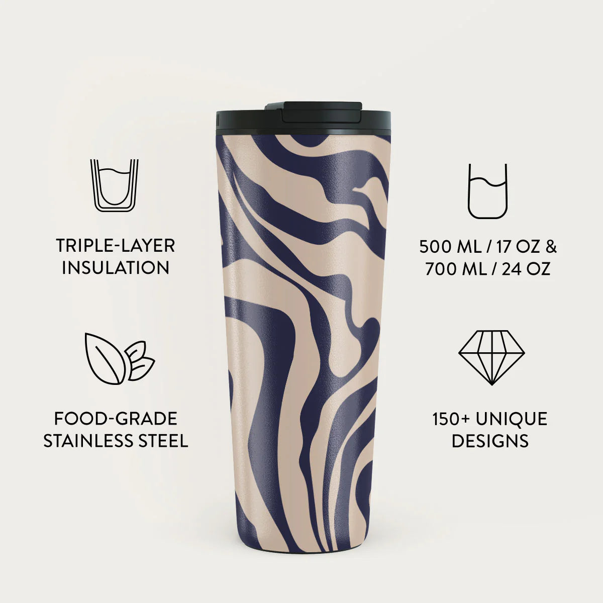 Burga Κούπα Θερμός από Ανοξείδωτο Ατσάλι - Flap Lid - 700ml - Vigilant