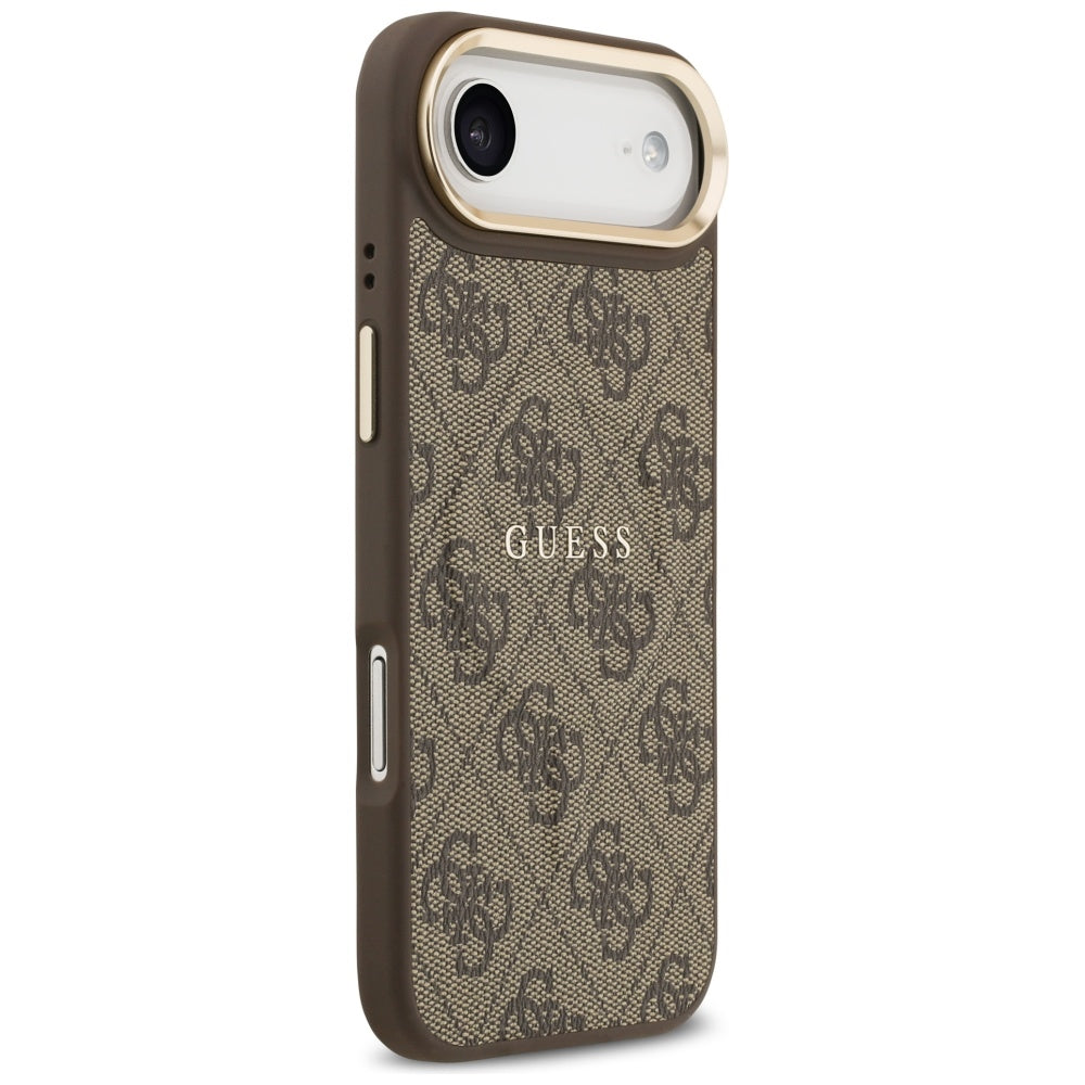 Guess iPhone Air - 4G PU Classic Logo MagSafe - Σκληρή Θήκη με Πλαίσιο Σιλικόνης και Επένδυση Οικολογικού Δέρματος - Brown - GUHMP17MP4MSEGCW