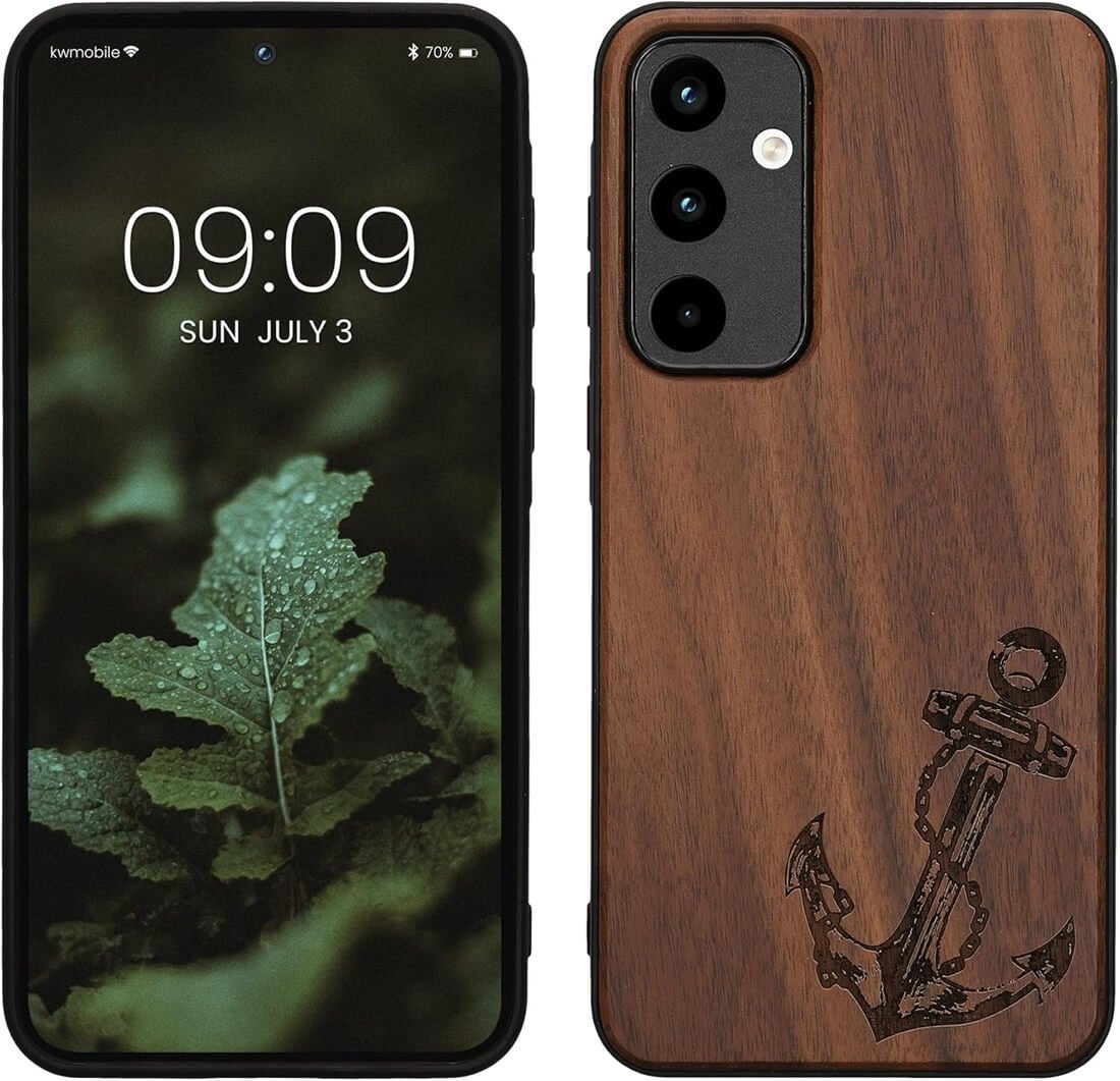 KW Samsung Galaxy A55 5G Θήκη από Φυσικό Ξύλο - Design Anchor Vintage - Dark Brown