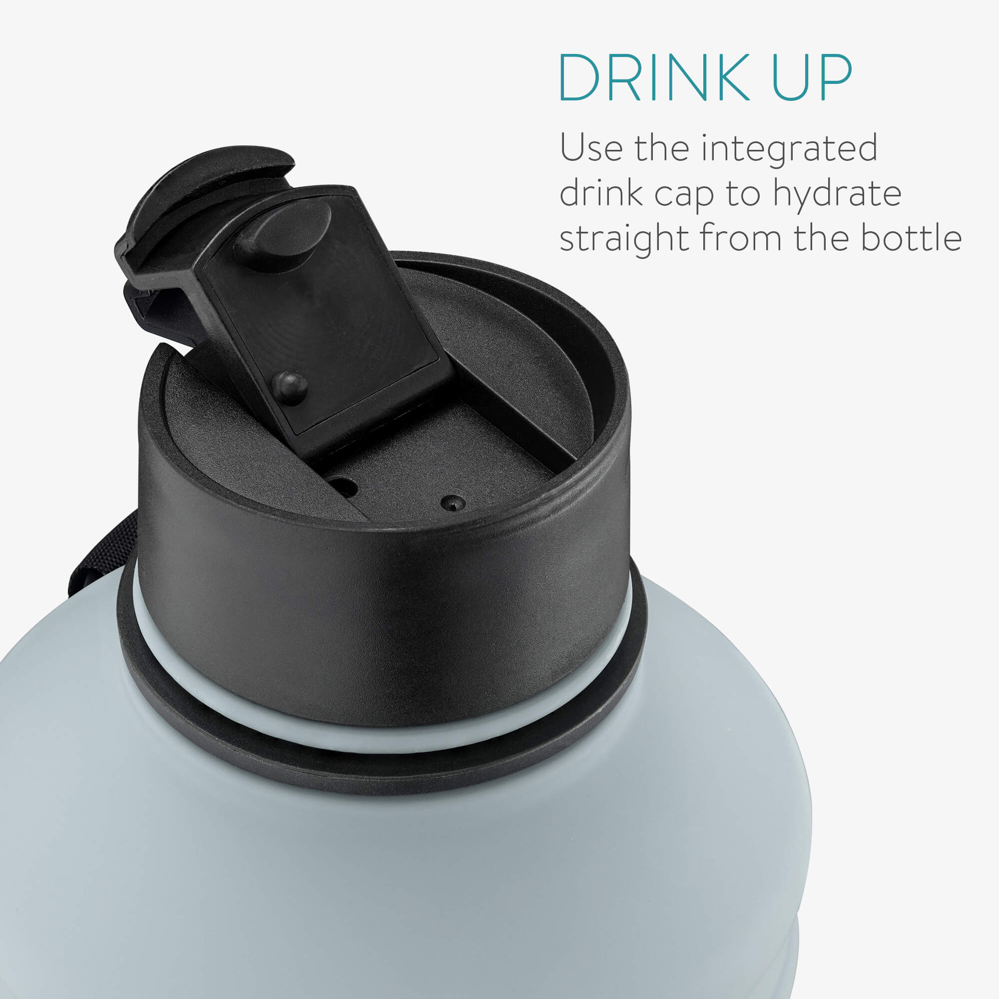 Navaris Μπουκάλι Νερού από Ανοξείδωτο Ατσάλι - BPA Free - 2.2 L - Light Grey / Dark Grey - 53701.22