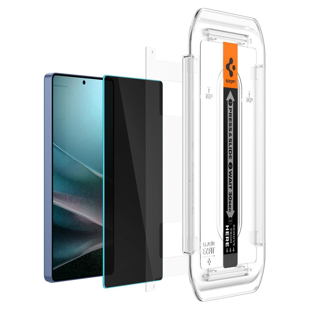 Spigen Samsung Galaxy S25 Ultra Glas.TR Privacy EZ Fit 2.5D 9H Αντιχαρακτικό Γυαλί Οθόνης - 2 Τεμάχια - Clear / Black - AGL09335