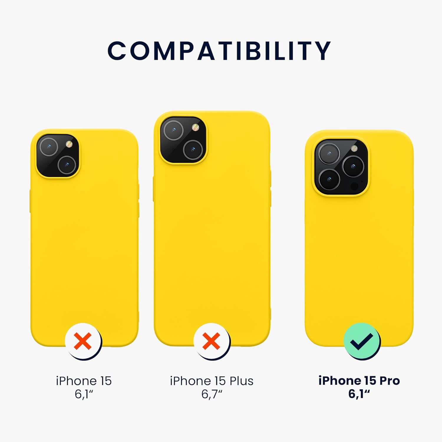 KW iPhone 15 Pro Θήκη Σιλικόνης Rubberized TPU - Bright Yellow