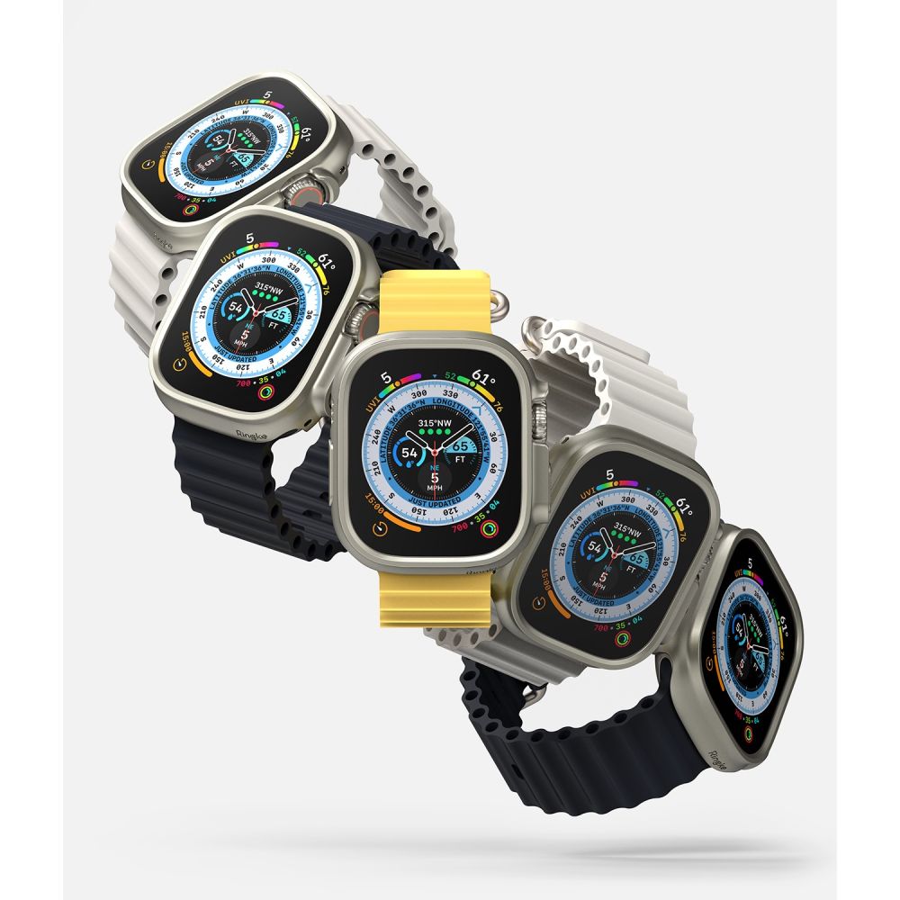 Ringke Θήκη Apple Watch Ultra (1/2/3) - 49mm Slim - 2 Τεμάχια - Διάφανο - Titanium Grey