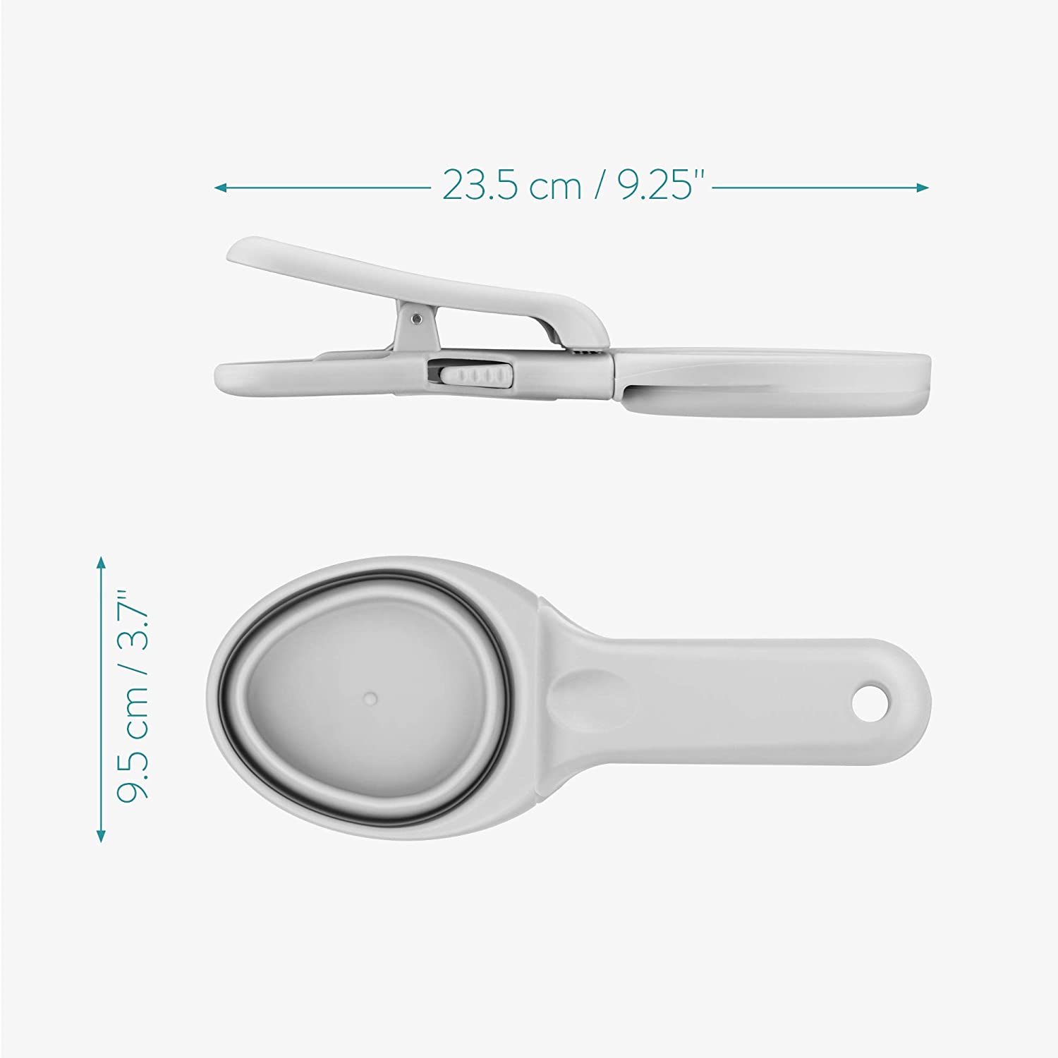 Navaris Πτυσσόμενο Scoop Φαγητού με Καπάκι για Κατοικίδια - Blue / Black Grey - 49080.19