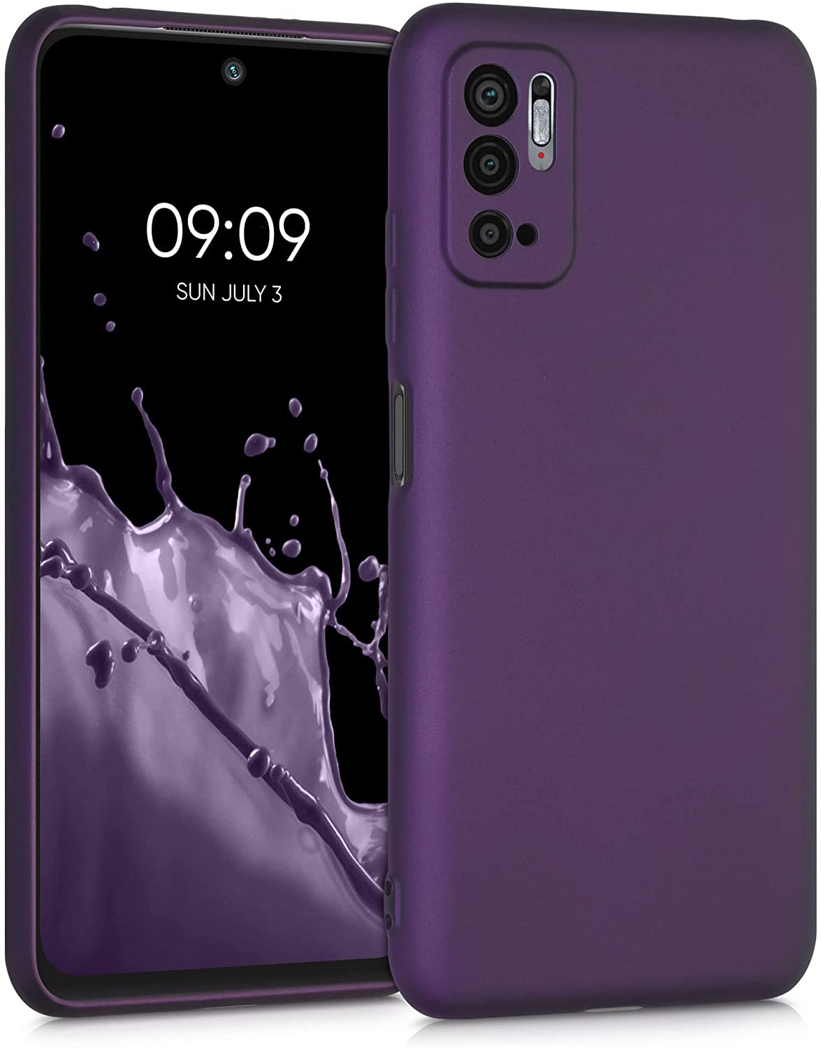 KW Xiaomi Redmi Note 10 5G / Poco M3 Pro 5G Θήκη Σιλικόνης TPU - Metallic Blackberry - 54949.115