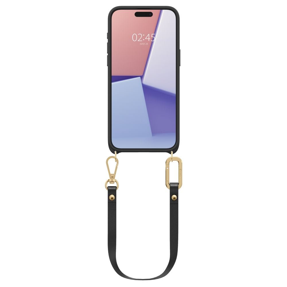 Spigen Cyrill iPhone 15 Pro Classic Charm Mag Σκληρή Θήκη MagSafe με Πλαίσιο Σιλικόνης και Λουράκι - Black