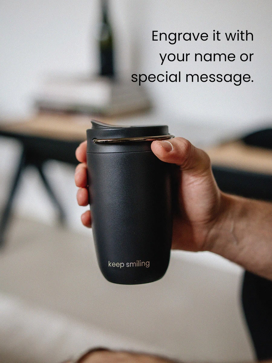 Equa Cup - Κούπα Θερμός από Ανοξείδωτο Ατσάλι - 300ml - Black