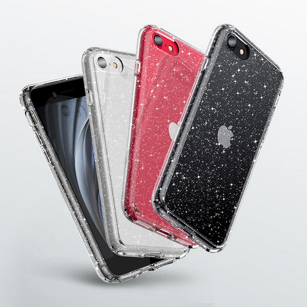 Tech-Protect iPhone SE 2022 / SE 2020 / 7 / 8 Glitter Σκληρή Θήκη με Πλαίσιο Σιλικόνης - Διάφανη