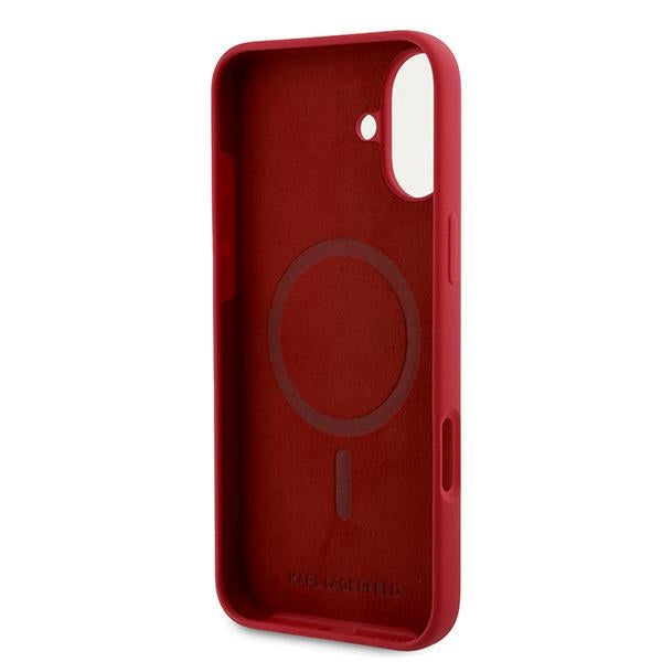 Karl Lagerfeld iPhone 16 Plus - Silicone KC Heads Ring MagSafe - Θήκη Σιλικόνης με MagSafe - Red - KLHMP16MSCMKCRHR