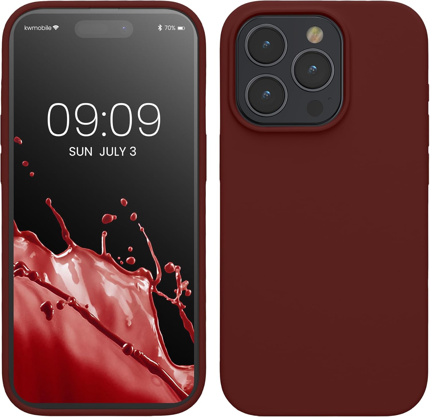 KW iPhone 15 Pro Θήκη Σιλικόνης Rubberized TPU - Tawny Red