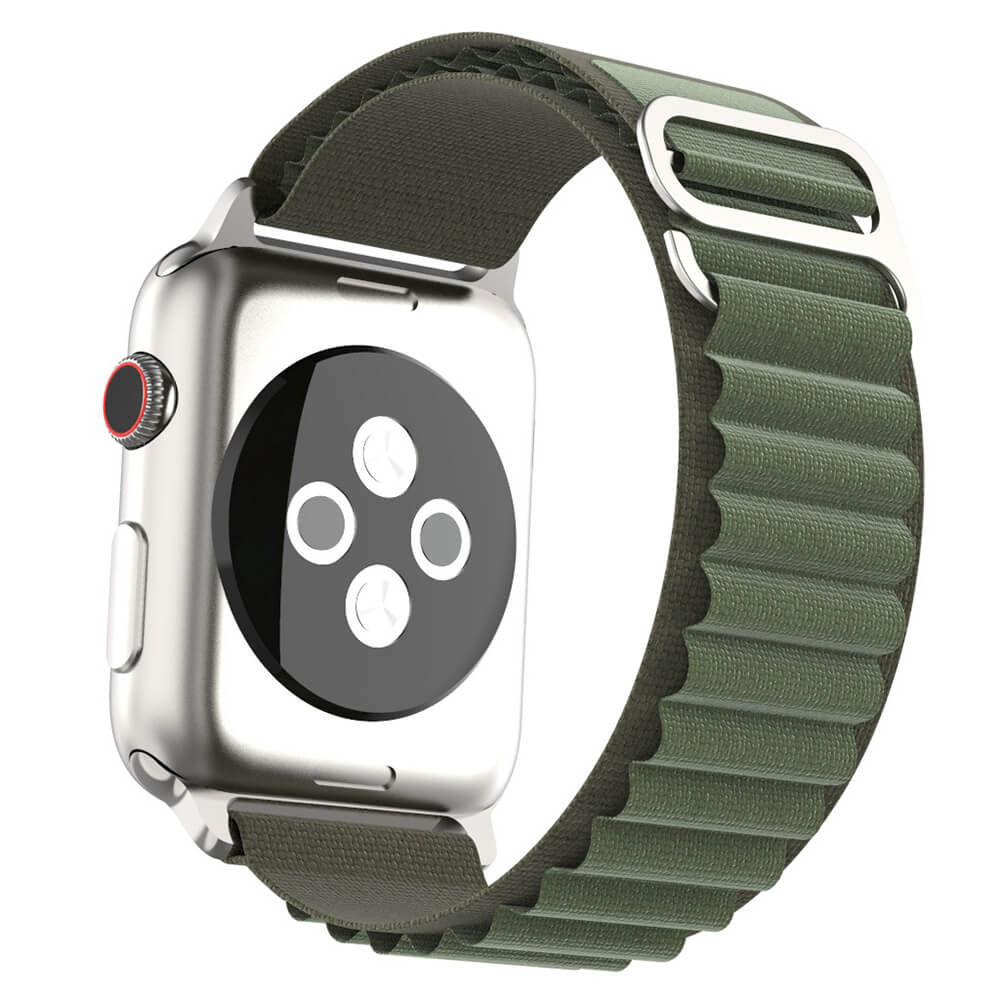 Techsuit Λουράκι Apple Watch 2/3/4/5/6/7/8/9/10/11 - SE (1/2/3) - 38/40/41/42mm Watchband W037 Nylon - Army Green
