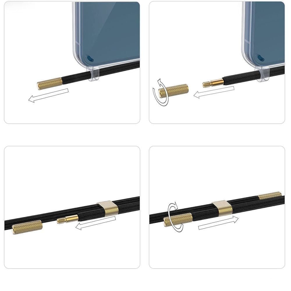 Tech - Protect iPhone 15 Flexair Chain MagSafe Σκληρή Θήκη με Πλαίσιο Σιλικόνης και 2 Λουράκια - Διάφανη - Black / Beige