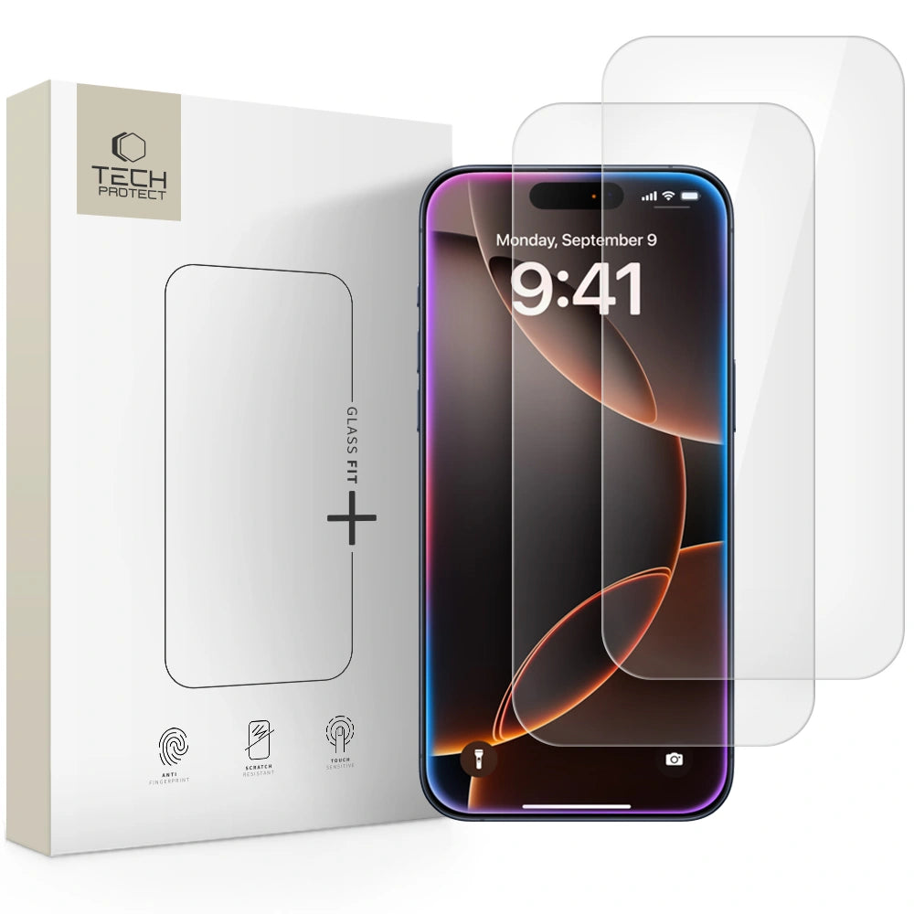 Tech - Protect iPhone 16 Pro / 17 / 17 Pro - Glass Fit+ Αντιχαρακτικό Γυαλί Οθόνης - 2 Τεμάχια - Διάφανo