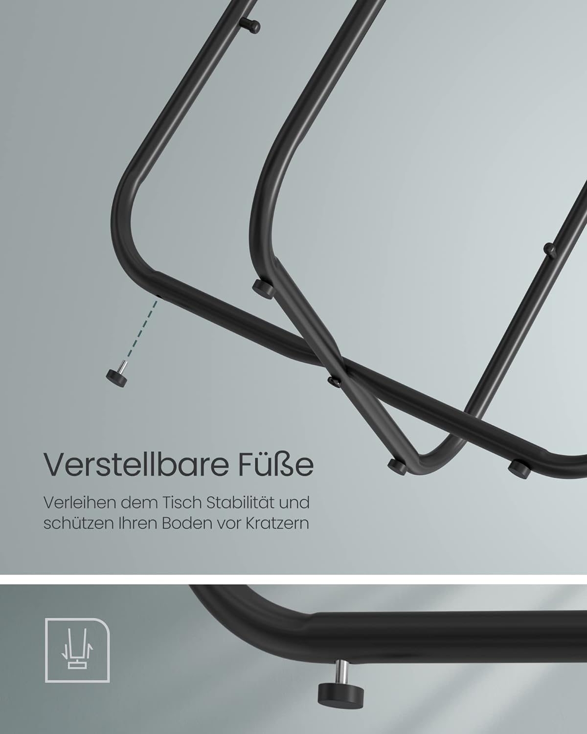 Vasagle Στρόγγυλο Βοηθητικό Τραπέζι με Υφασμάτινο Καλάθι Αποθήκευσης - Black Wood / Dark Turquoise - LET223B56