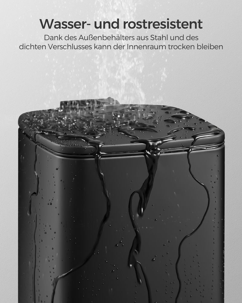 Songmics Κάδος Απορριμμάτων για το Μπάνιο - 8L - Black - LTB591B0802