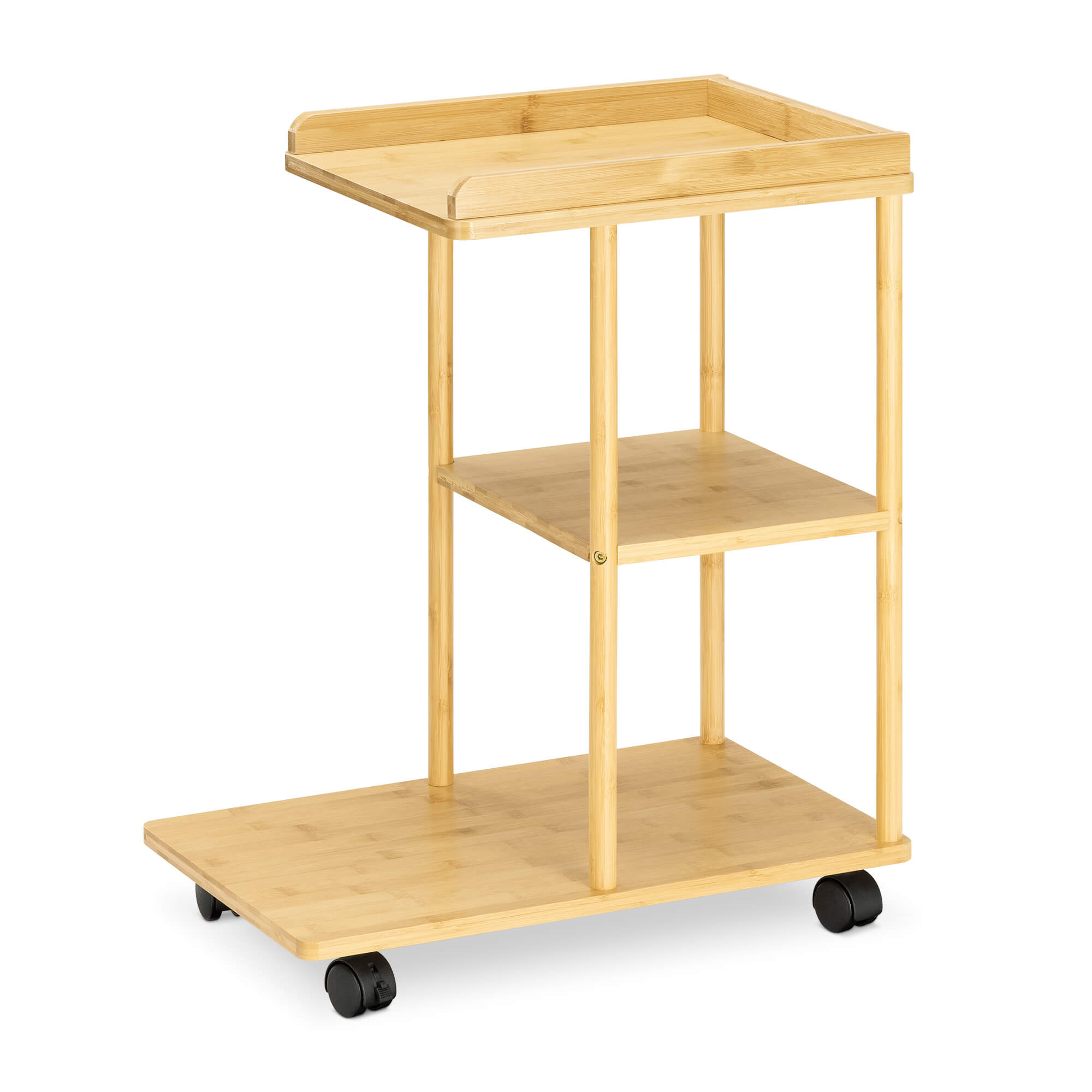 Navaris Τραπεζάκι από Μπαμπού με Ρόδες - 50 x 31.5 x 61 cm - Light Brown - 56616.01.24