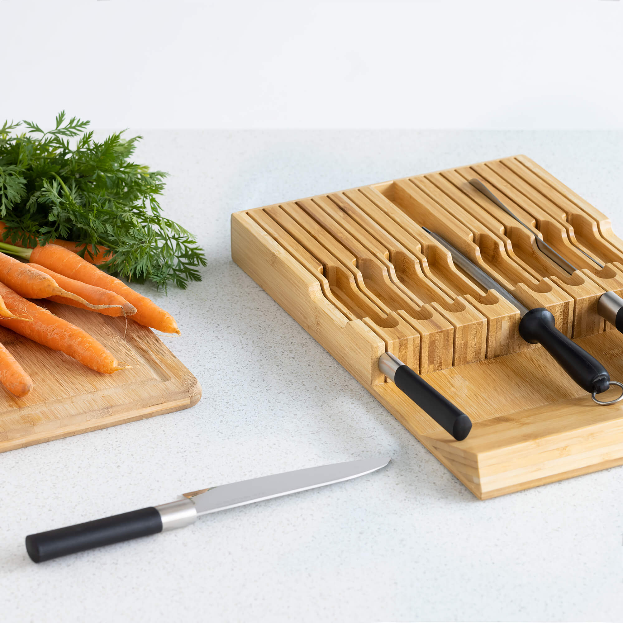 Navaris Θήκη για Μαχαίρια από Μπαμπού - Light Brown - 54640.01