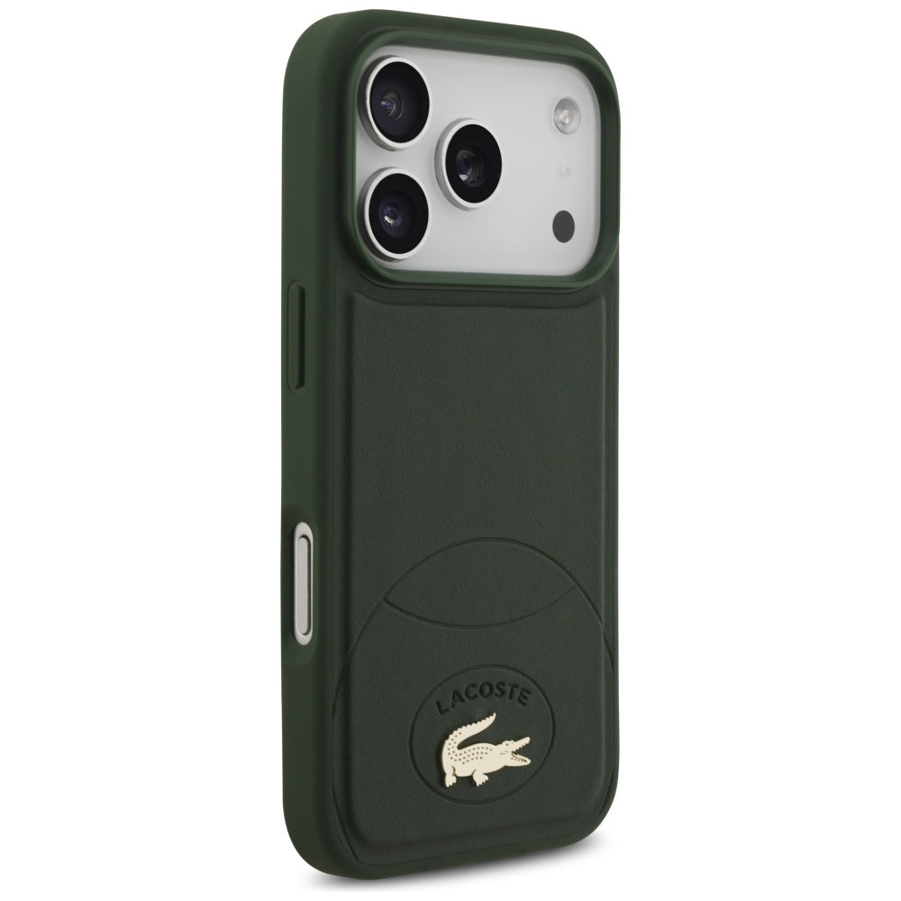Lacoste iPhone 17 Pro - Bliss MagSafe - Σκληρή Θήκη με Πλαίσιο Σιλικόνης και Επένδυση Οικολογικού Δέρματος - Green