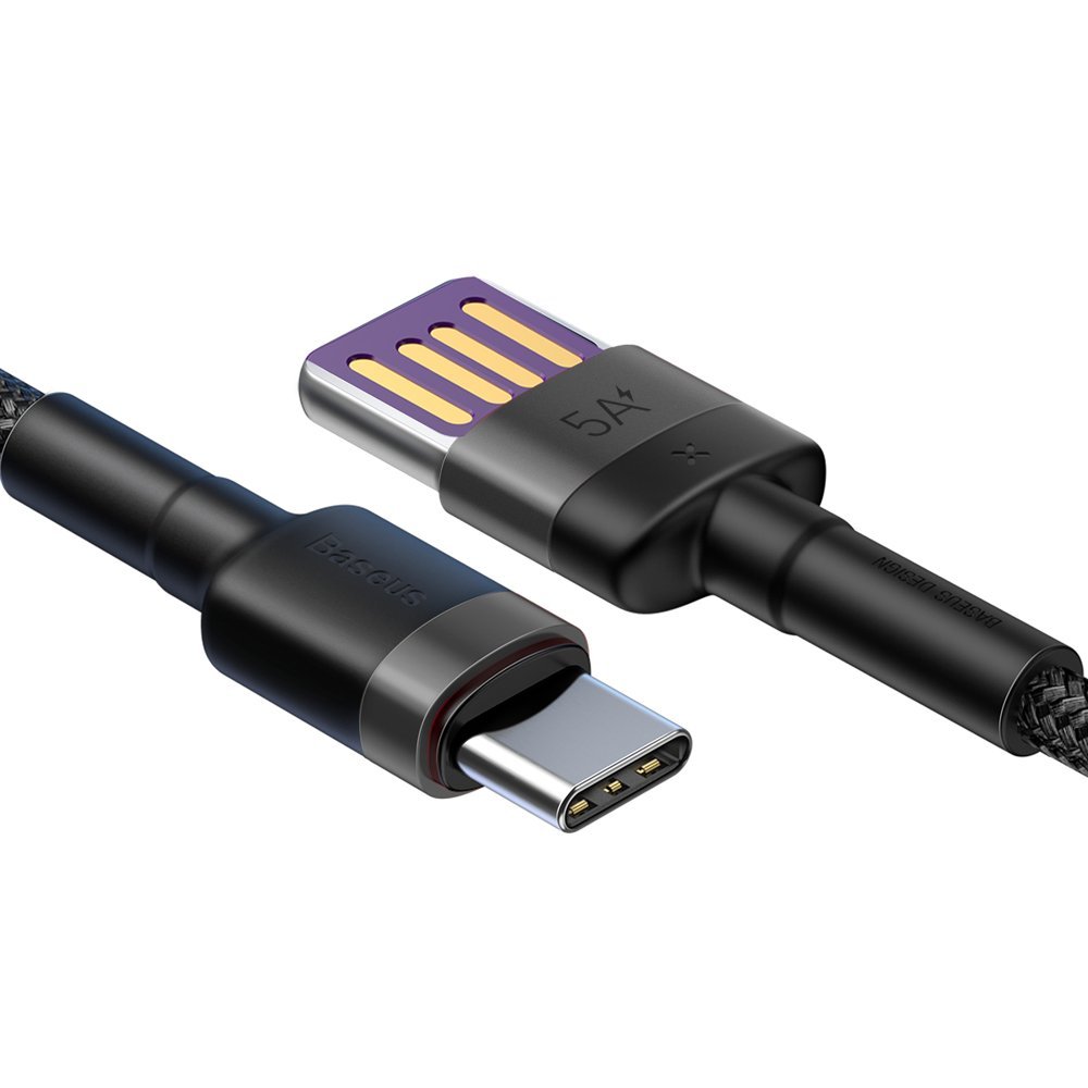 Baseus Cafule HW Cable Type - C 40W - Καλώδιο Γρήγορης Φόρτισης Type - C 1M - Black / Grey - CATKLF - PG1