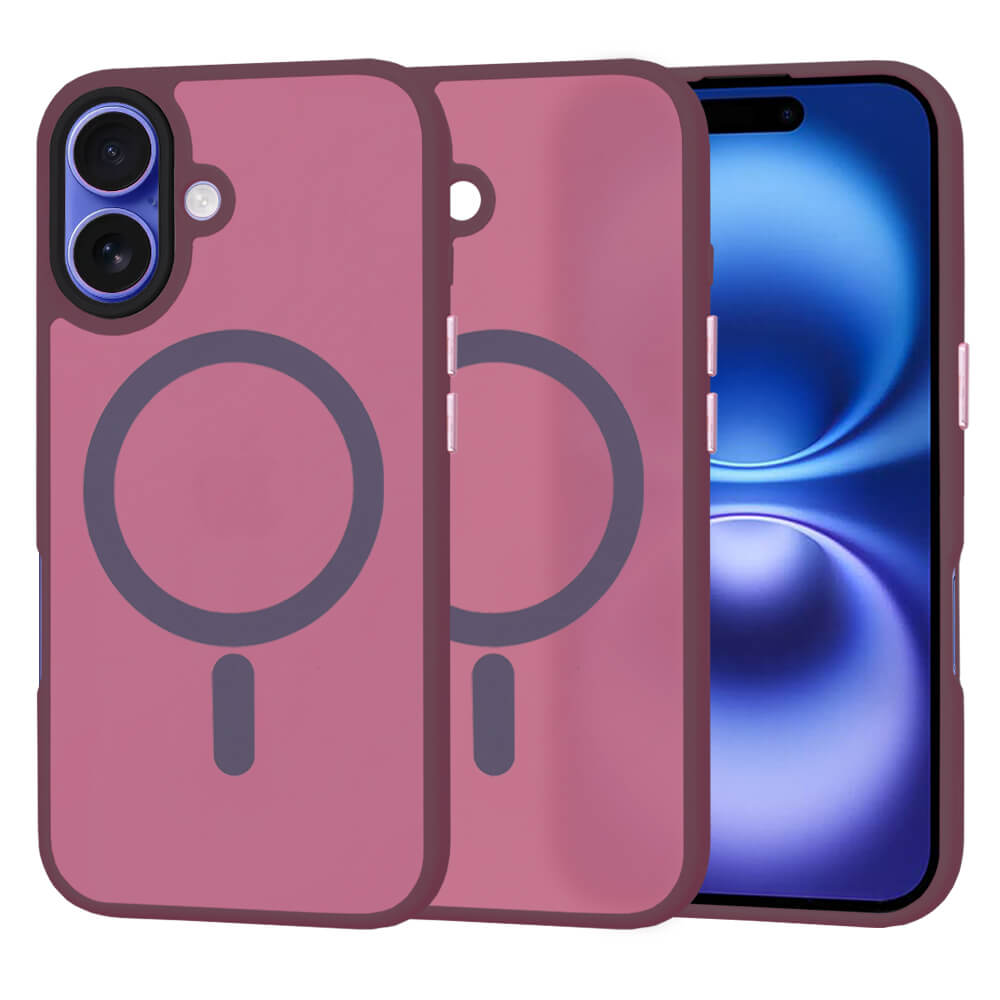 Techsuit iPhone 16 - HaloFrost Series MagSafe - Σκληρή Θήκη με Πλαίσιο Σιλικόνης - Bordeaux