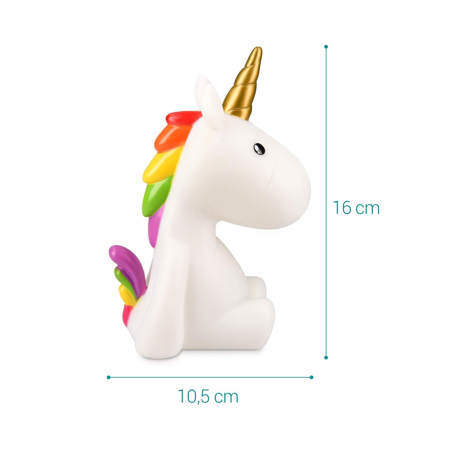 Navaris LED Unicorn Night Light RGB - Επαναφορτιζόμενο Παιδικό Νυχτερινό Φως με Αλλαγή Χρωμάτων - White - 46219.02