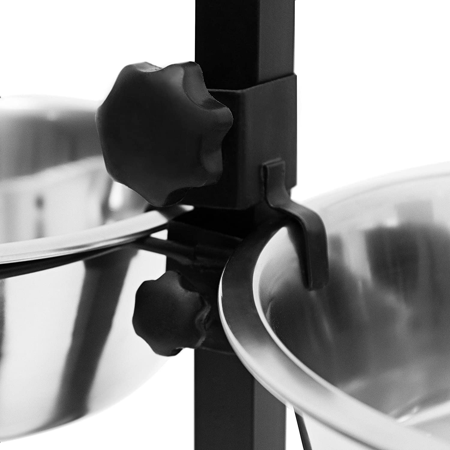 Relaxdays Ρυθμιζόμενη Μεταλλική Βάση με 2 Μπολ 2,15 L από Ανοξείδωτο Ατσάλι - Silver - 4052025046965