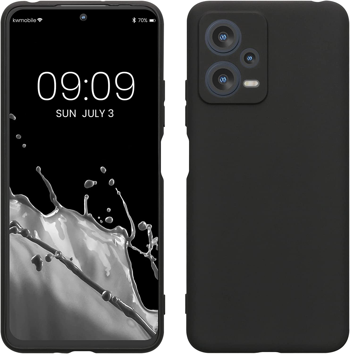 KW Xiaomi Redmi Note 12 5G / Poco X5 5G Θήκη Σιλικόνης TPU - Matte Black - 60887.47