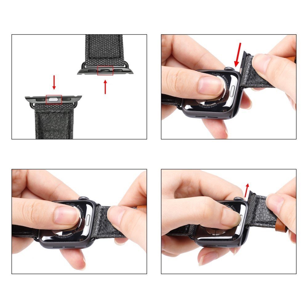 Dux Ducis Λουράκι Apple Watch 2 / 3 / 4 / 5 / 6 / 7 / 8 / 9 / SE - 38 / 40 / 41 mm Strap από Δερματίνη - Black