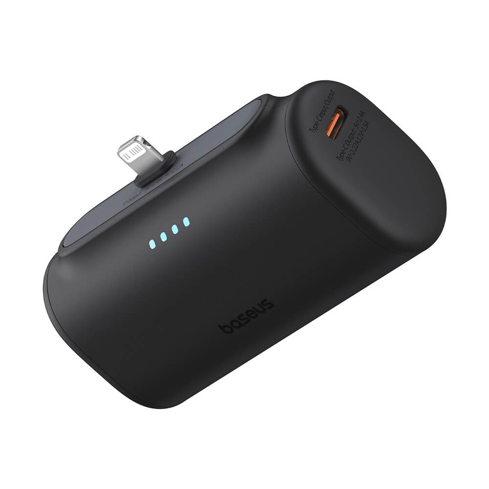 Baseus Compact Series Lightning - PowerBank 5000mAh 20W με Καλώδιο Type-C to Type-C - Black - P10068307113-00