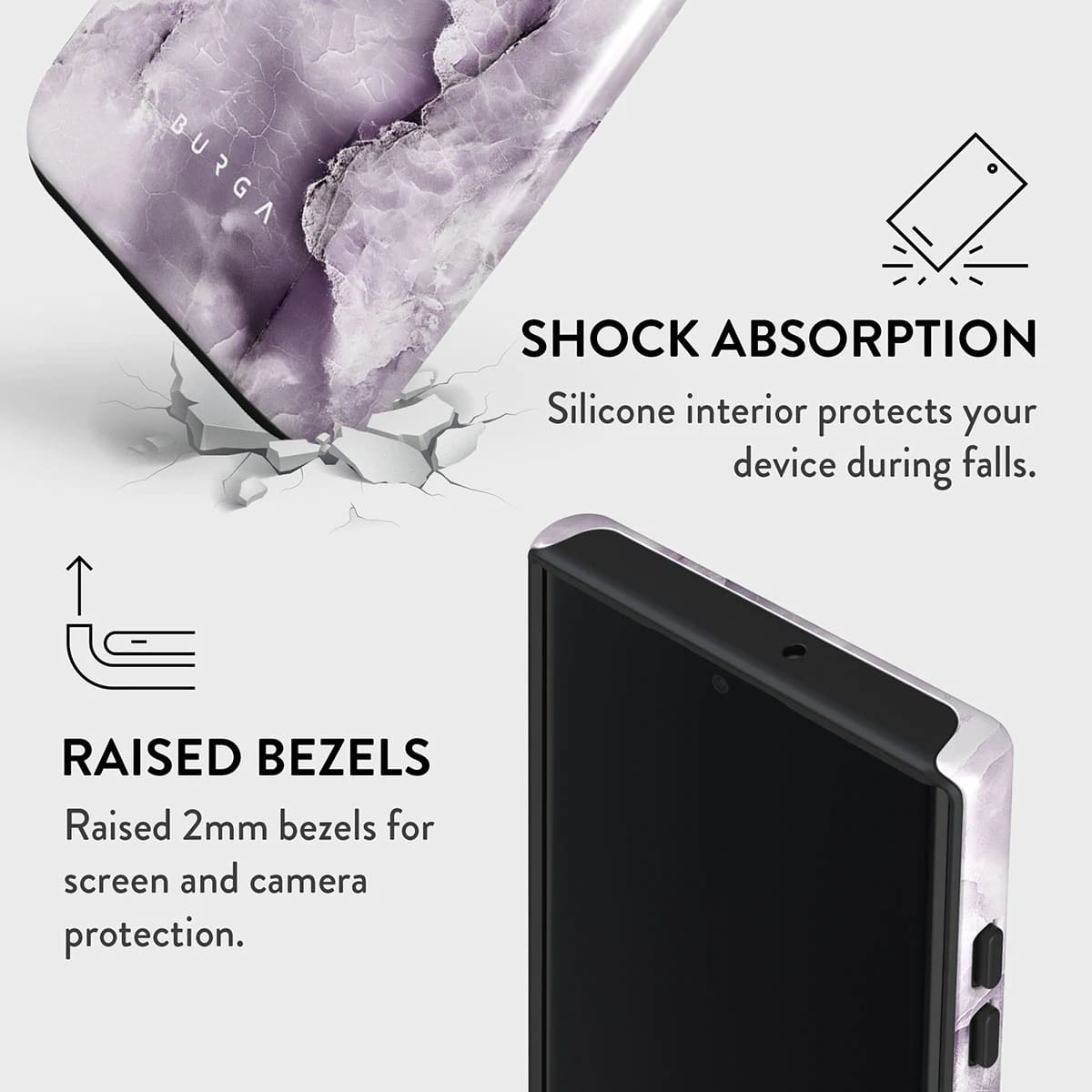 Burga Samsung Galaxy S22 Ultra Fashion Tough Σκληρή Θήκη - Black Currant