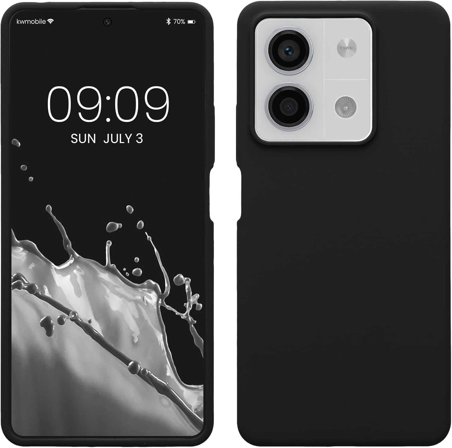 KW Xiaomi Redmi Note 13 5G Θήκη Σιλικόνης Rubberized TPU - Black
