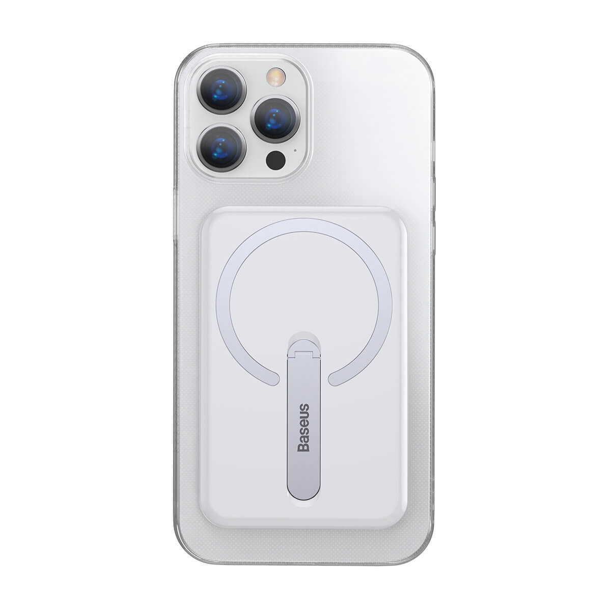 Baseus iPhone 13 Pro Magnetic Case Μαγνητική Θήκη με MagSafe και Μεταλλική Βάση - Διάφανη