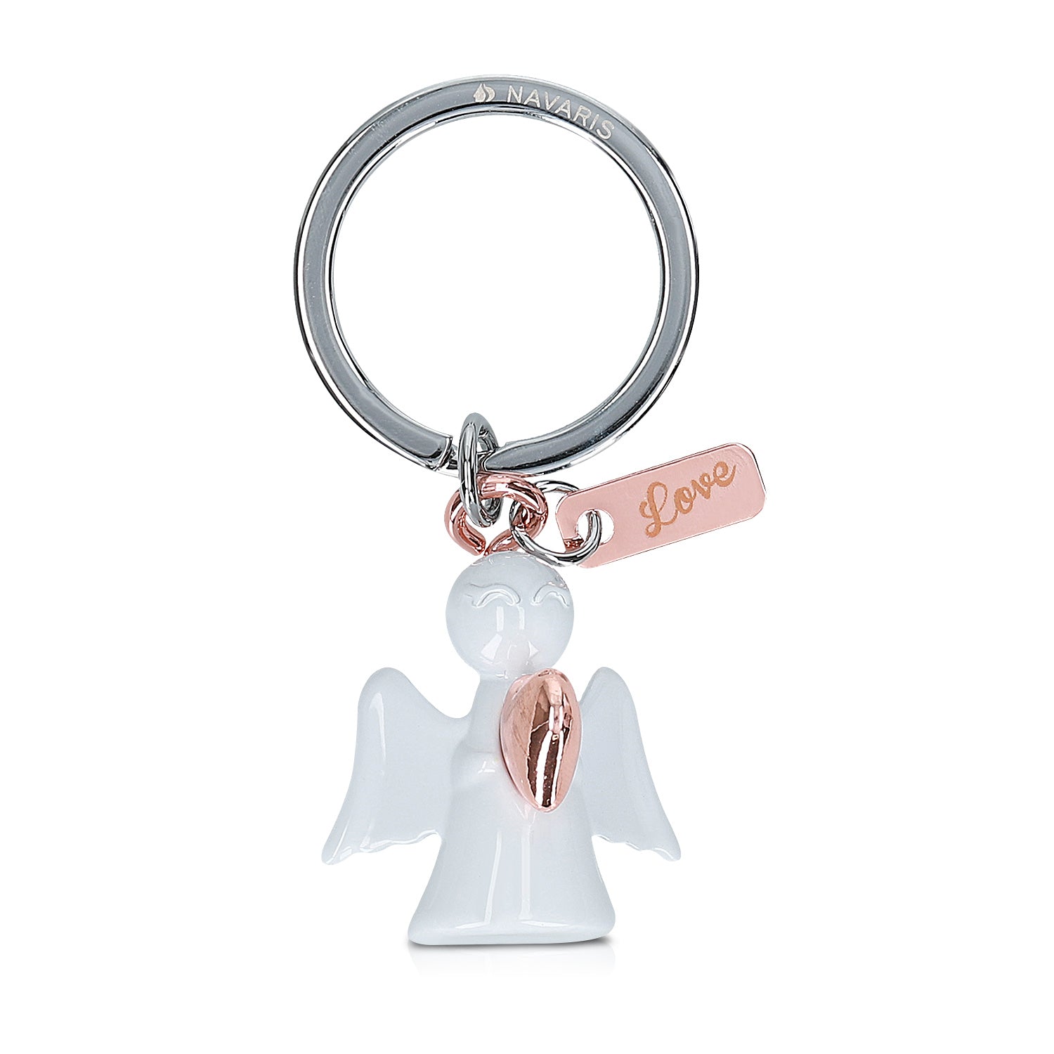 Navaris Cute Angel Keyring Μεταλλικό Μπρελόκ - White / Bronze - 49566.01