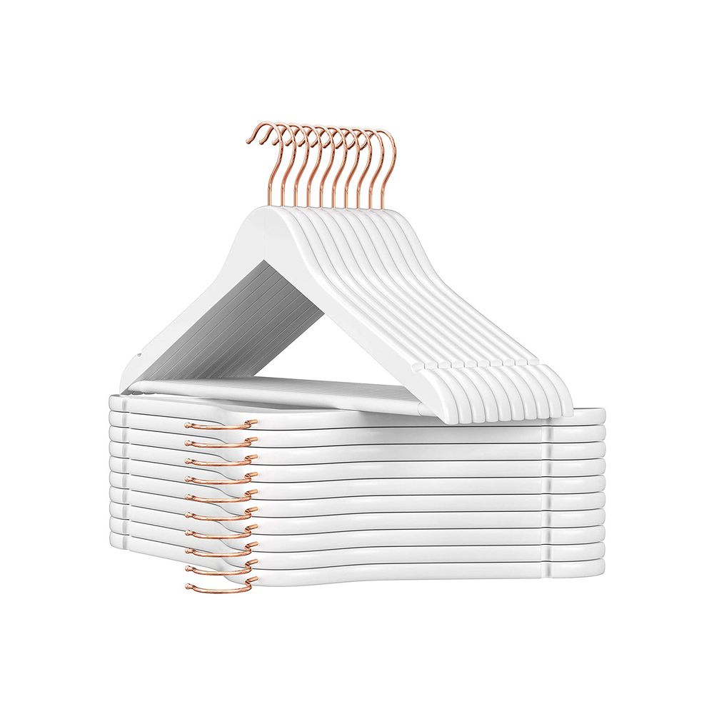 Songmics Σετ με 20 Ξύλινες Κρεμάστρες Ρούχων - White / Rose Gold - CRW001W01