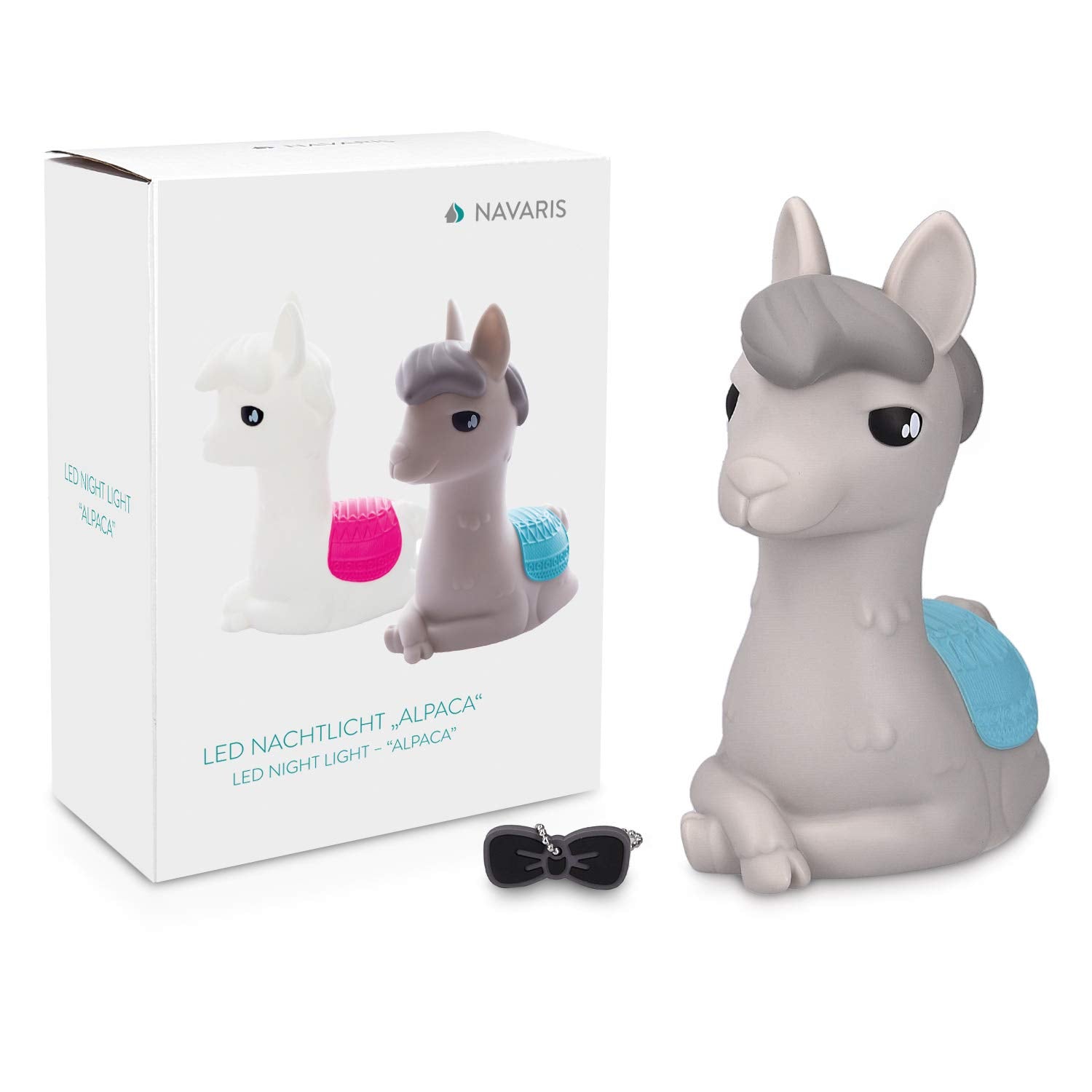 Navaris Alpaca LED Night Light RGB - Παιδικό Νυχτερινό Φως με Αλλαγή Χρωμάτων - Grey / Light Blue - 44162.25.23