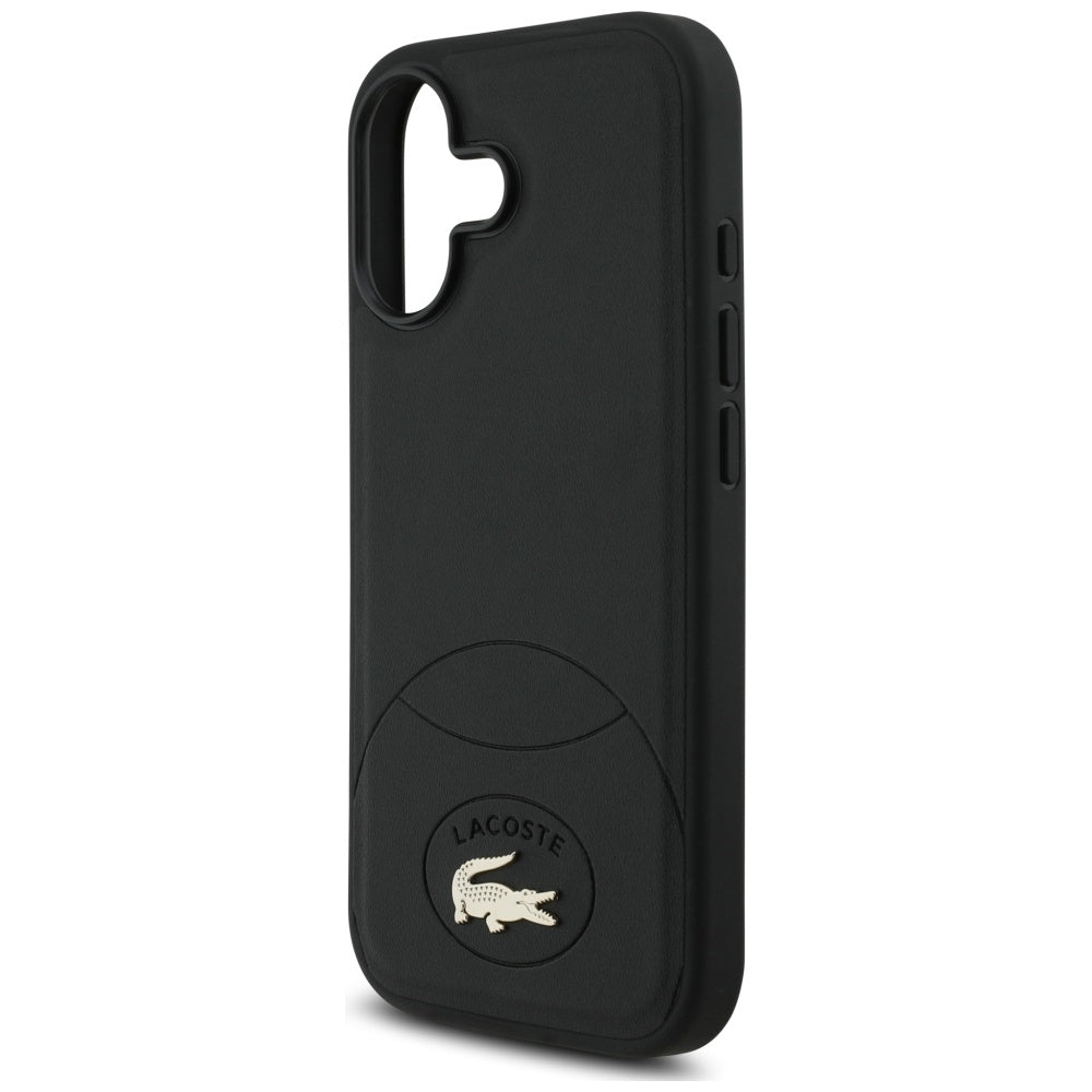 Lacoste iPhone 17 - Bliss MagSafe - Σκληρή Θήκη με Πλαίσιο Σιλικόνης και Επένδυση Οικολογικού Δέρματος - Black