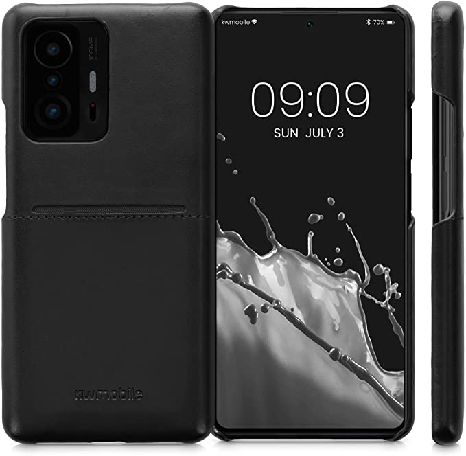 KW Xiaomi 11T / 11T Pro Θήκη με Επένδυση Συνθετικού Δέρματος και Υποδοχή για Κάρτα - Black - 57271.01