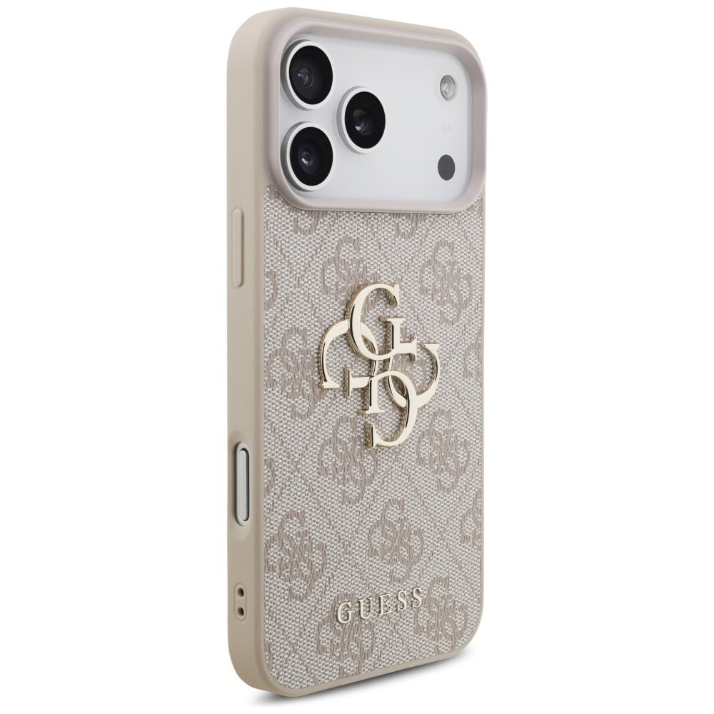 Guess iPhone 17 Pro Max - 4G Big Logo - Σκληρή Θήκη με Πλαίσιο Σιλικόνης και Επένδυση Συνθετικού Δέρματος - Pink - GUHCP17X4GMGPI