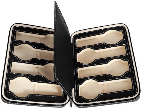 Songmics Κασετίνα Αποθήκευσης για 8 Ρολόγια με Φερμουάρ - Black- JWB50B