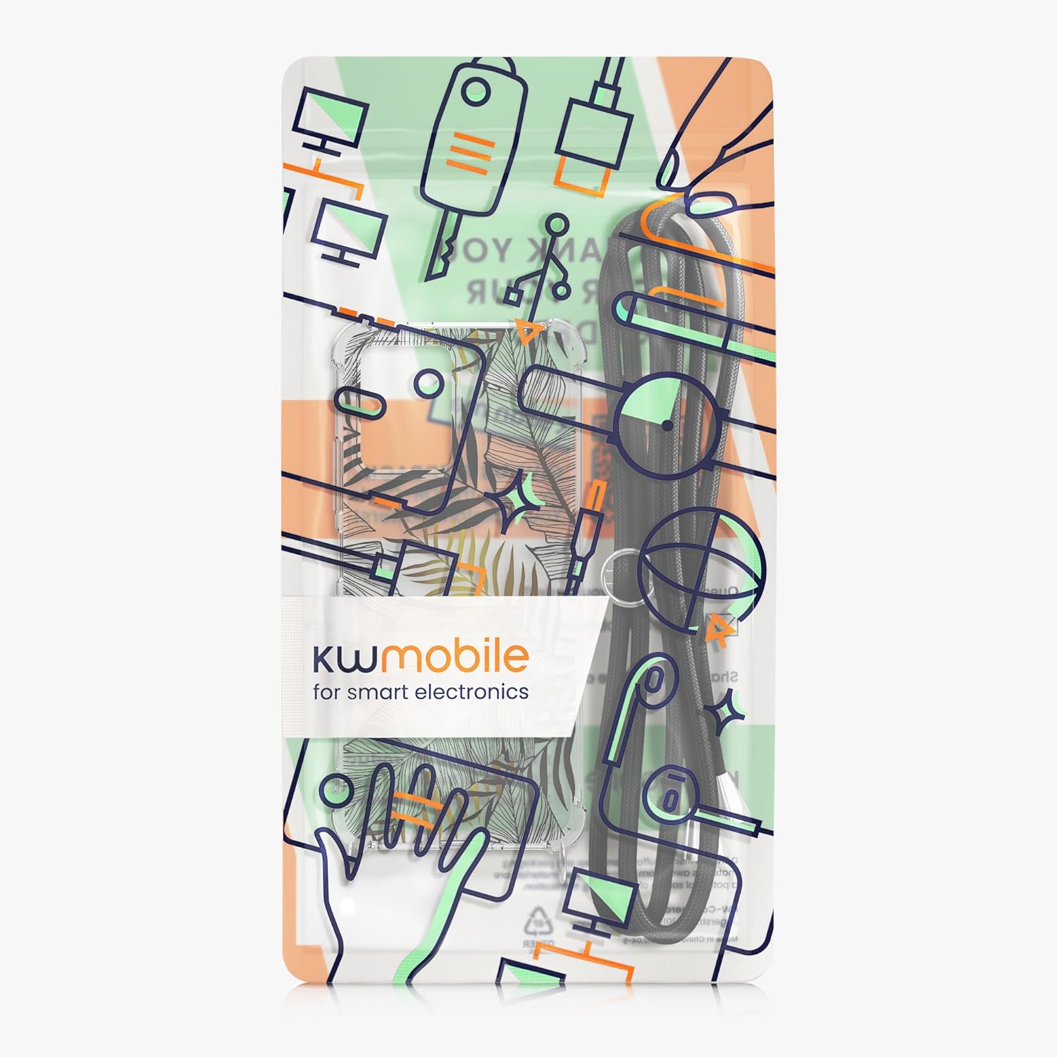 KW Xiaomi Redmi Note 12 5G / Xiaomi Poco X5 5G Θήκη Σιλικόνης TPU με Λουράκι - Design Jungle - Yellow / Grey / Διάφανη - 60892.03