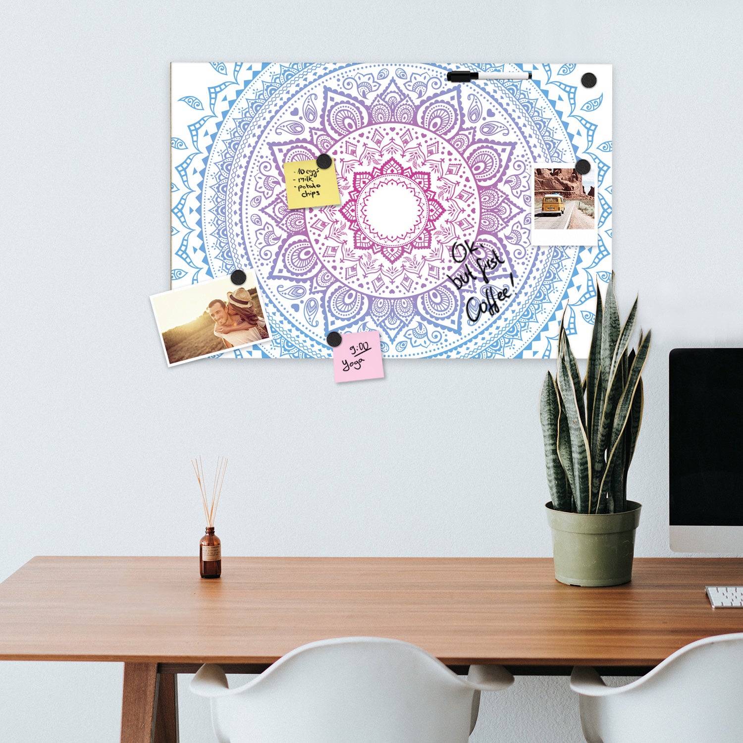 Navaris Magnetic Memo Board - Μαγνητικός Πίνακας Ανακοινώσεων - 40 x 60 cm - Design Indian Sun - 45365.11