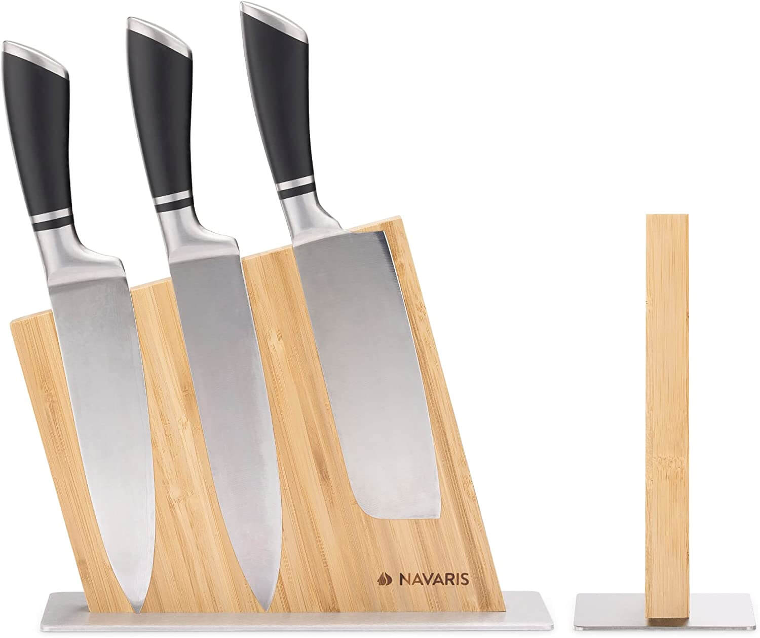 Navaris Μαγνητική Ξύλινη Βάση Μαχαιριών Διπλής Όψης - Bamboo - 59010.02