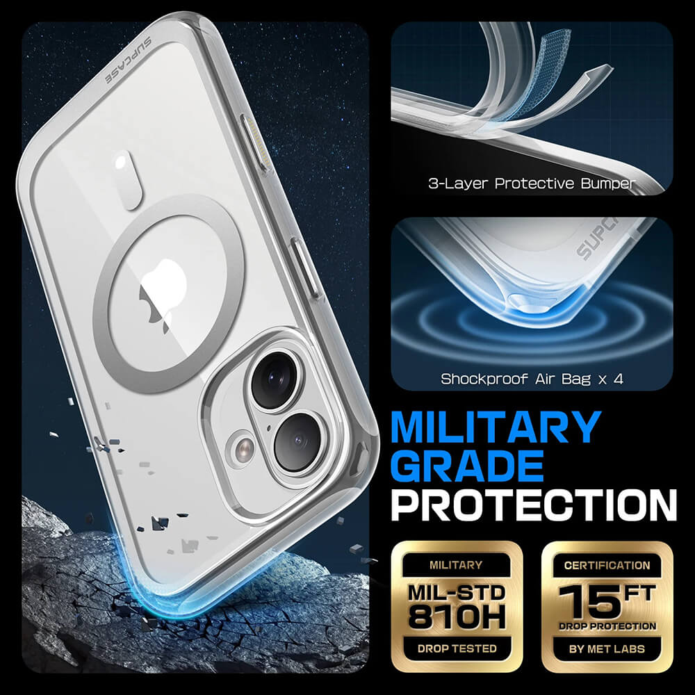 Supcase iPhone 16 Plus - Unicorn Beetle Slim Clear MagSafe Σκληρή Θήκη - Διάφανη