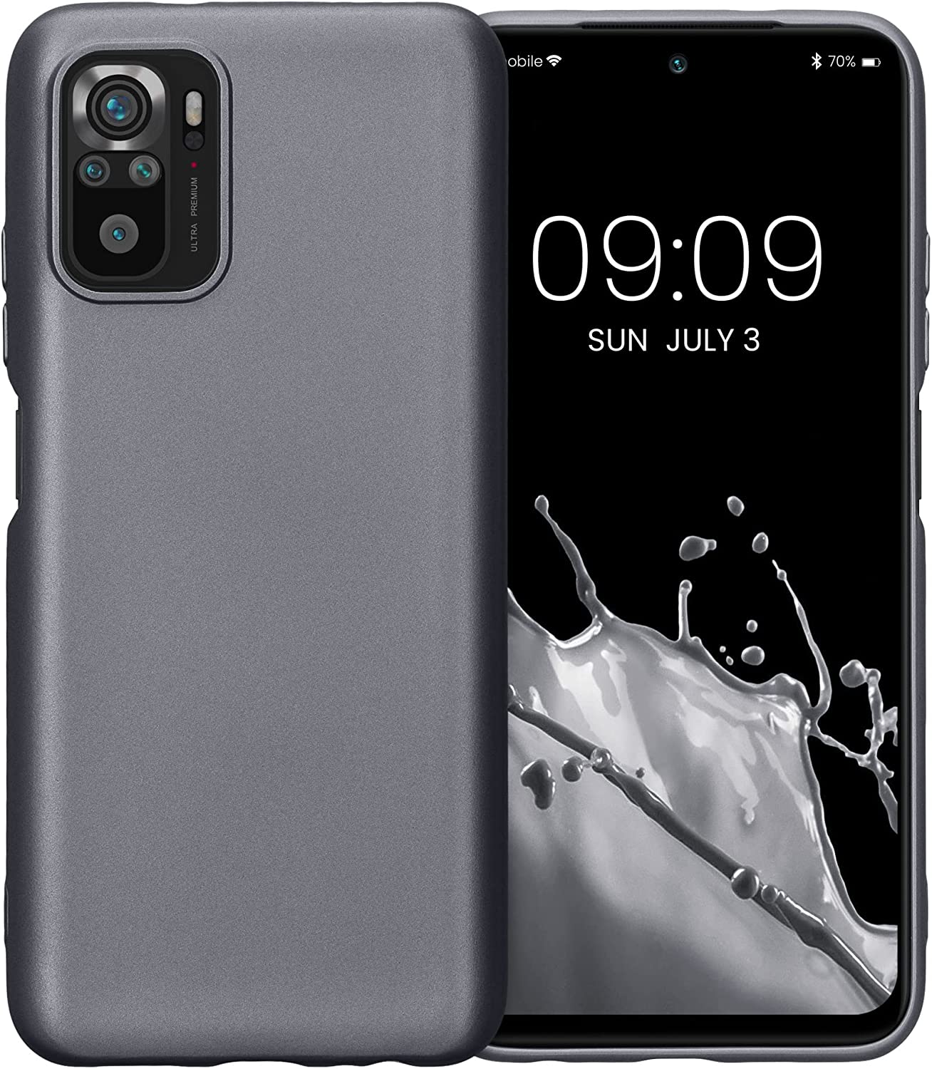 KW Xiaomi Redmi Note 10 / Note 10s / Poco M5s Θήκη Σιλικόνης TPU - Metallic Grey - 57280.232