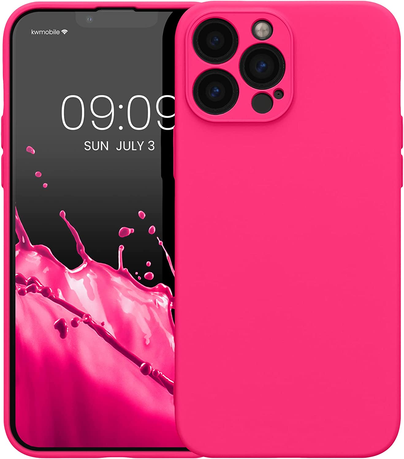 KW iPhone 13 Pro Max Θήκη Σιλικόνης Rubberized TPU - Neon Pink - 58956.77