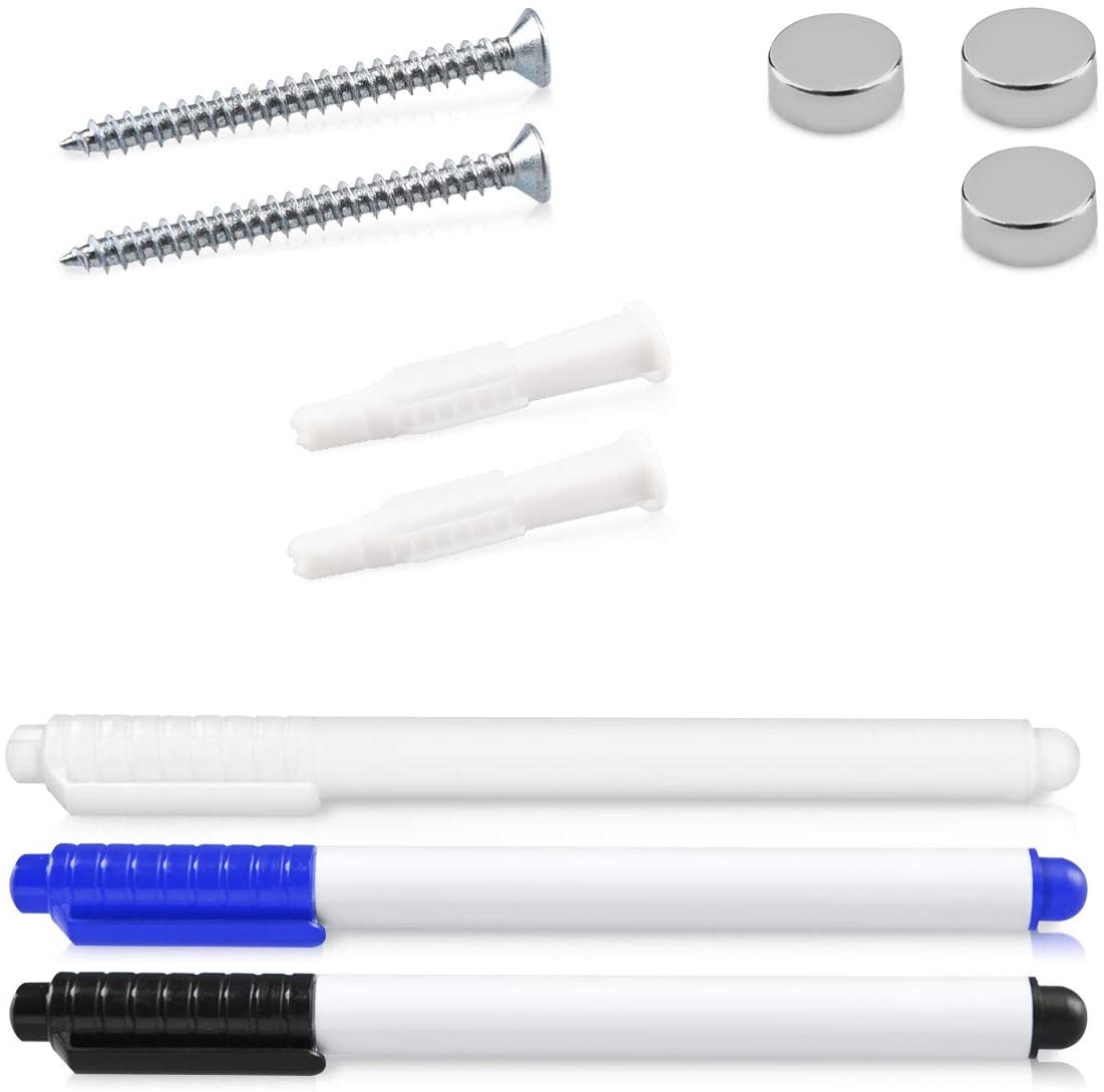 Navaris Γυάλινος Μαγνητικός Πίνακας Εβδομαδιαίου Χρονοδιαγράμματος - 60 x 40cm - White - Black - 49252.01